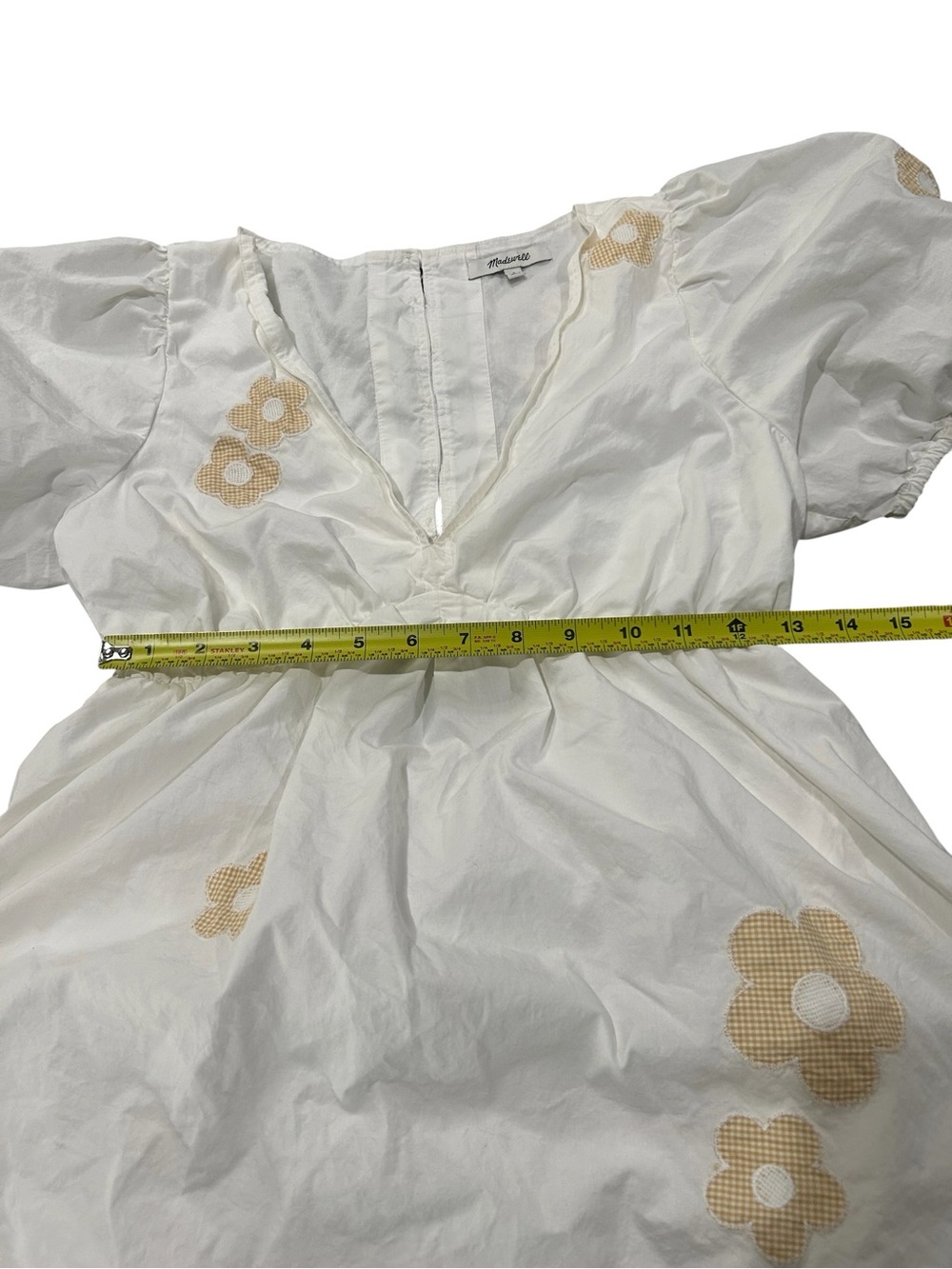 Madewell Anamarie Mini Dress In Bright Ivory Floral Embroidery Sz 2 100% Cotton - Picture 16 of 16